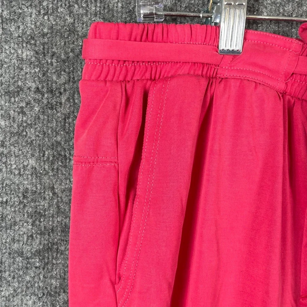 Anthropologie Pants Womens Medium Pink Pull On Drawstring Pockets Cropped‎ $88